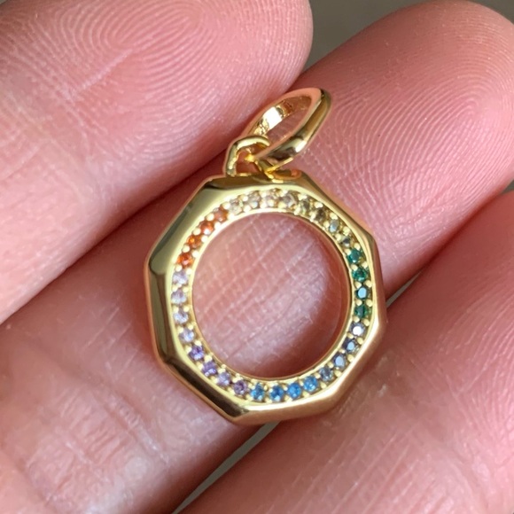 NWOT ME Rainbow Medallion Pendant Dangle Charm Sterling Silver 925 - Picture 8 of 16